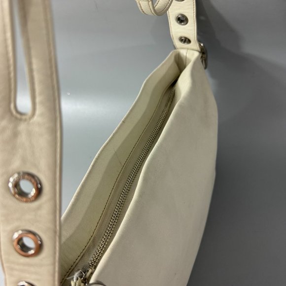 COACH # 1417 Off-White Leather Top Zip Shoulder Bag - Picture 10 of 13